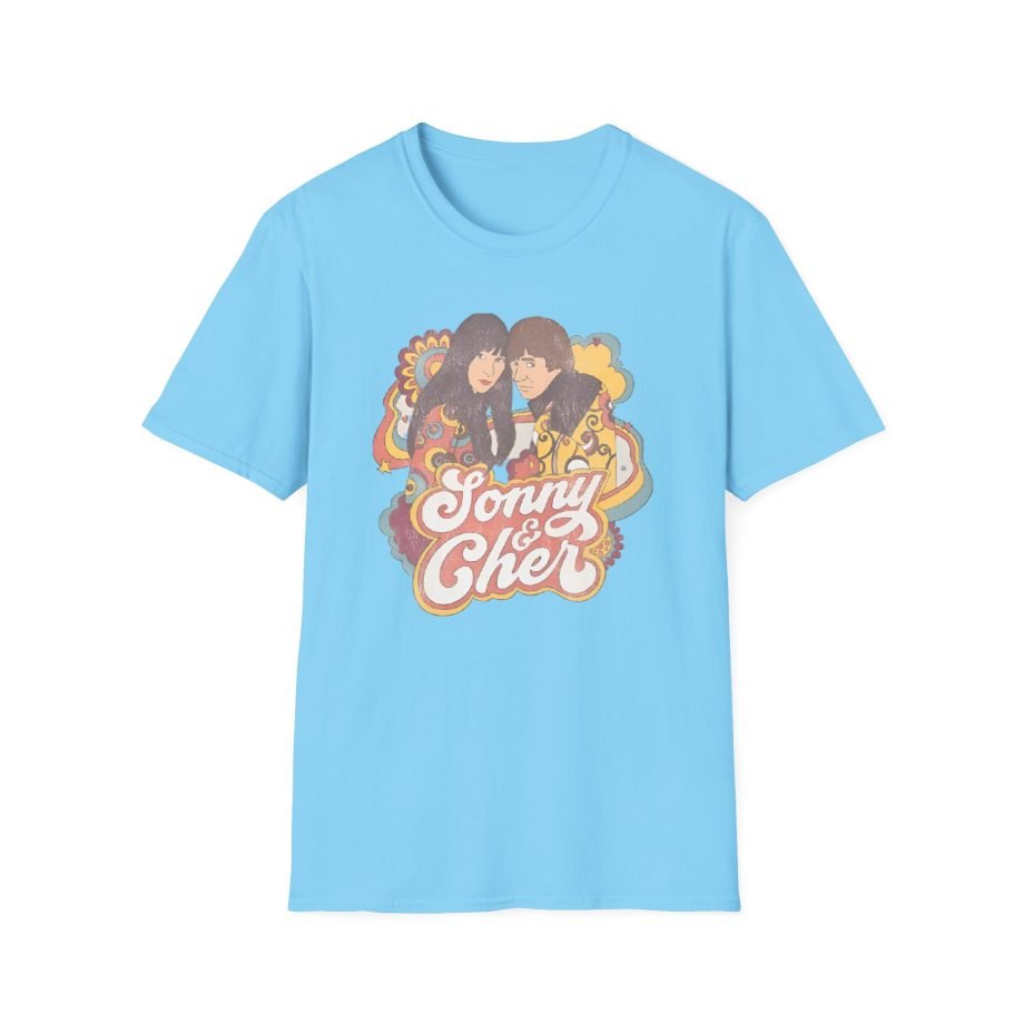 Sonny & Cher Groovy Couple Juniors Unisex Softstyle T-Shirt