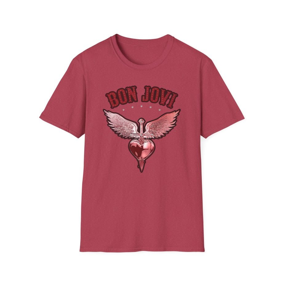 Bon Jovi Forever Red H&d Unisex Softstyle T-Shirt