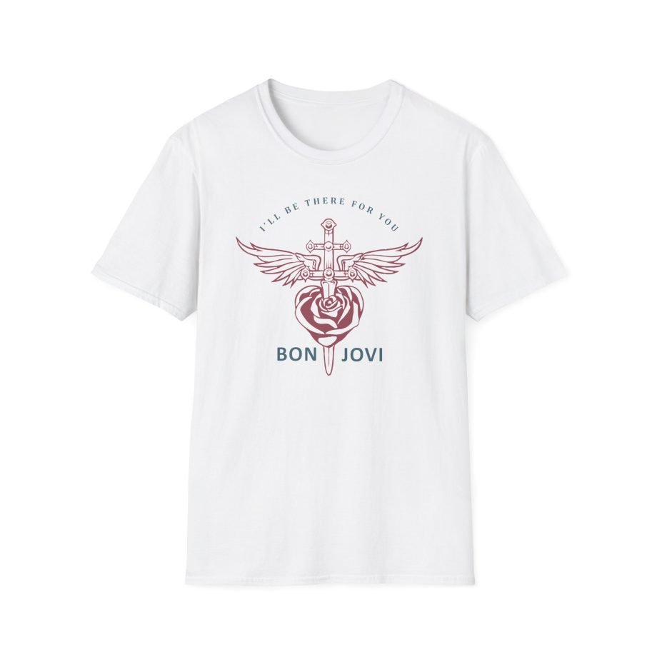Bon Jovi Glass Heart & Dagger Unisex Softstyle T-Shirt