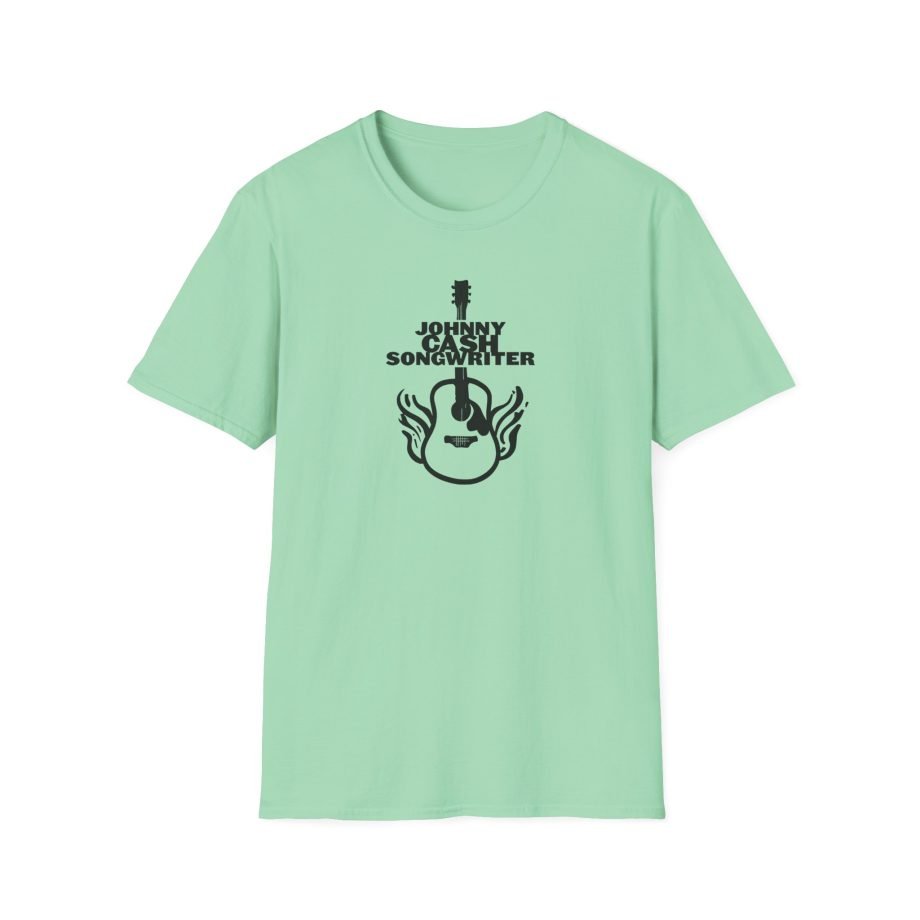 Johnny Cash Flaming Guitar Unisex Softstyle T-Shirt
