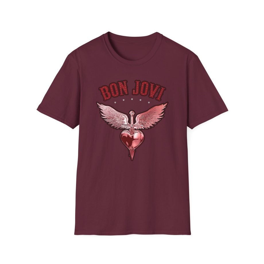 Bon Jovi Forever Red H&d Unisex Softstyle T-Shirt