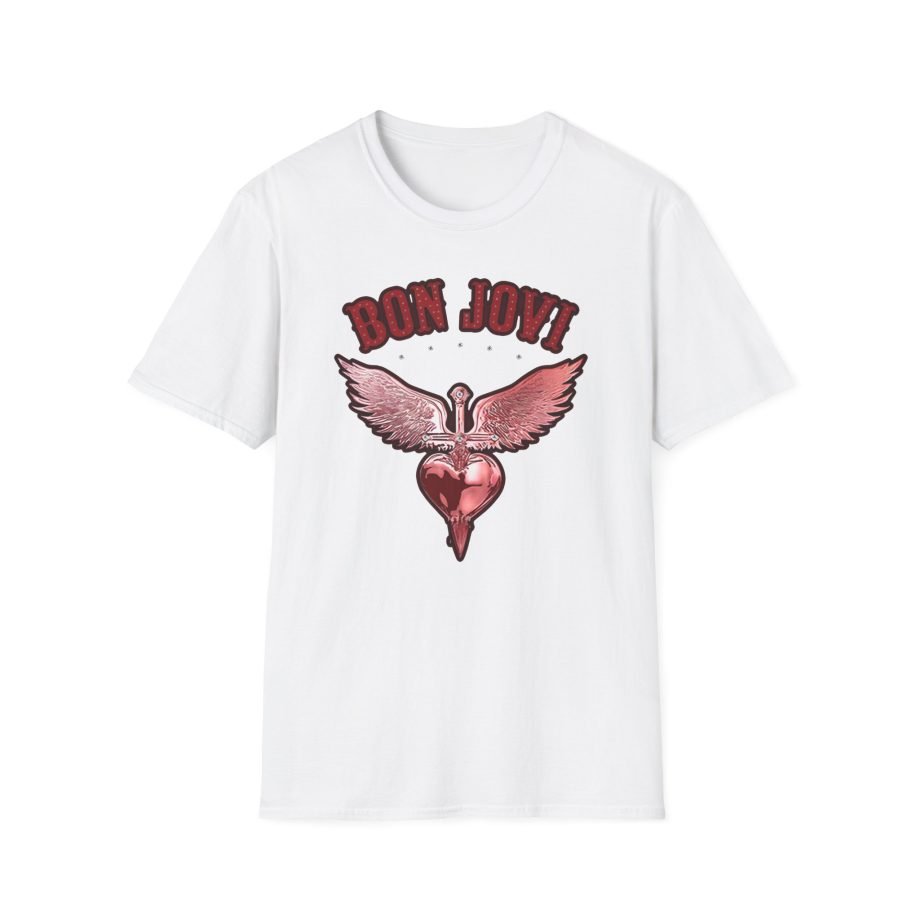 Bon Jovi Forever Red H&d Unisex Softstyle T-Shirt