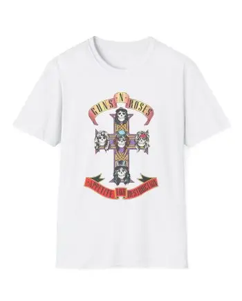 Guns N Roses Cross Grey Tour Unisex Softstyle T-Shirt