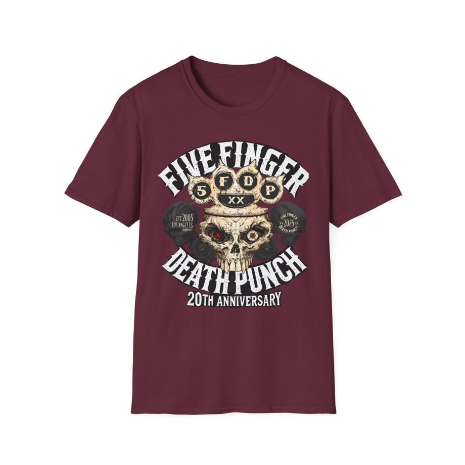 Five Finger Death Punch 20th Anniversary Knucklehead Unisex Softstyle T-Shirt