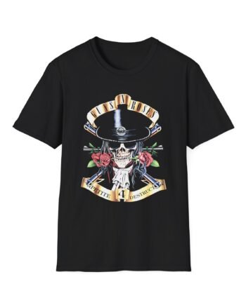 Guns N Roses Skull And Roses Unisex Softstyle T-Shirt