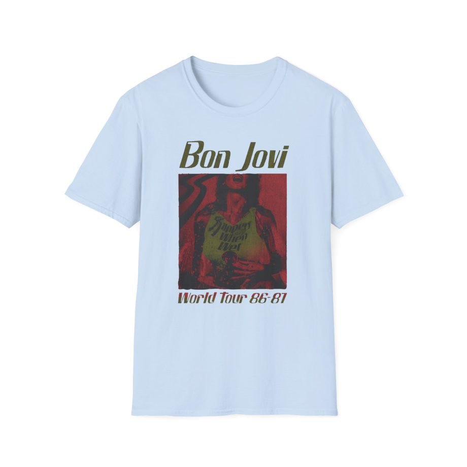 Bon Jovi Slippery When Wet Vintage World Tour Unisex Softstyle T-Shirt