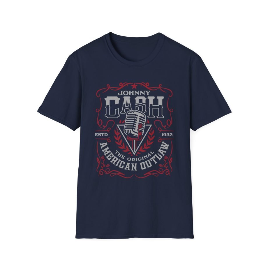 Johnny Cash American Outlaw Microphone unisex softstyle t-shirt