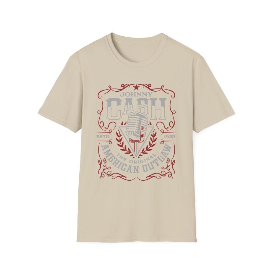 Johnny Cash American Outlaw Microphone unisex softstyle t-shirt