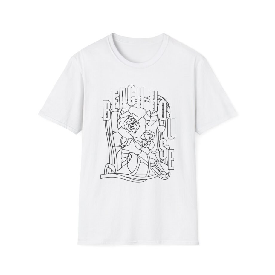 Beach House Rose Stained Glass Unisex Softstyle T-Shirt