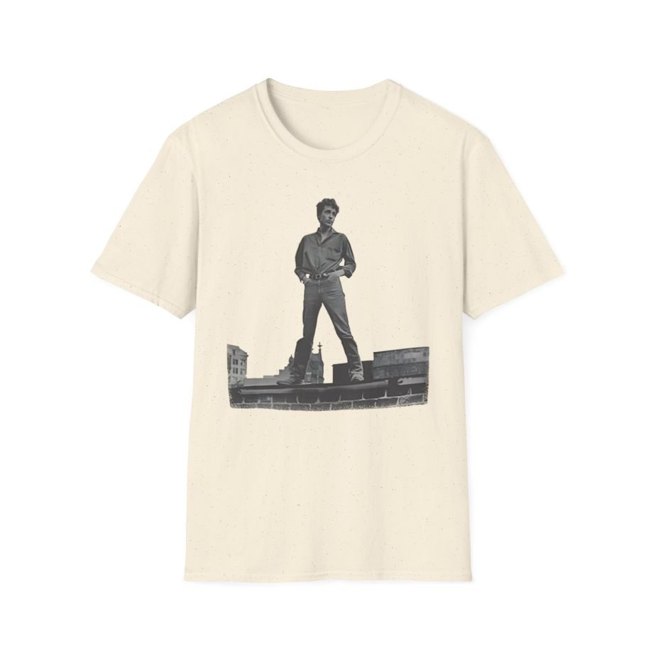 Bob Dylan Rooftop Photo Unisex Softstyle T-Shirt