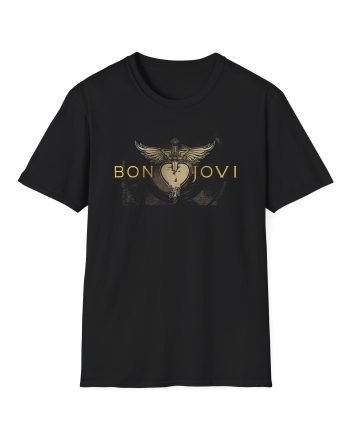 Bon Jovi Heart & Dagger Vinyl Unisex Softstyle T-Shirt