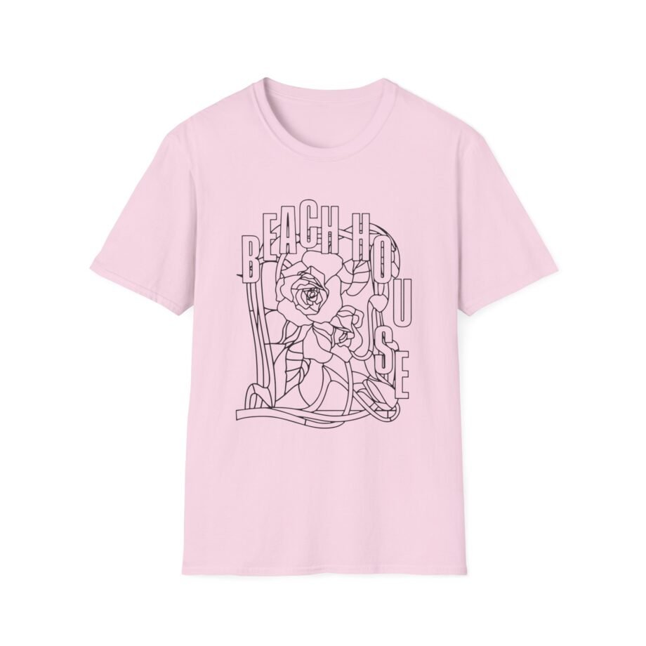 Beach House Rose Stained Glass Unisex Softstyle T-Shirt