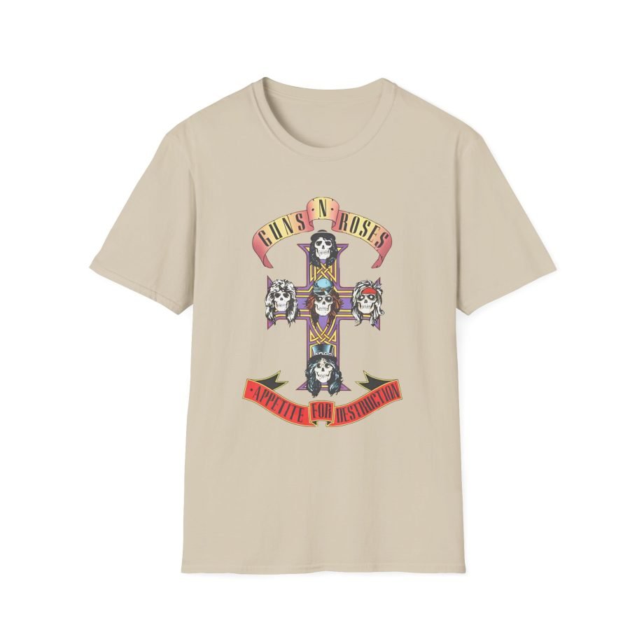Guns N Roses Cross Grey Tour Unisex Softstyle T-Shirt