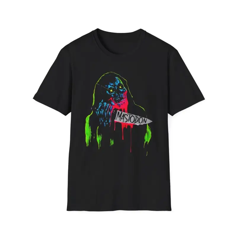 Mastodon Artist Series Cjk Neon Knife Skull Reaper Unisex Softstyle T-Shirt