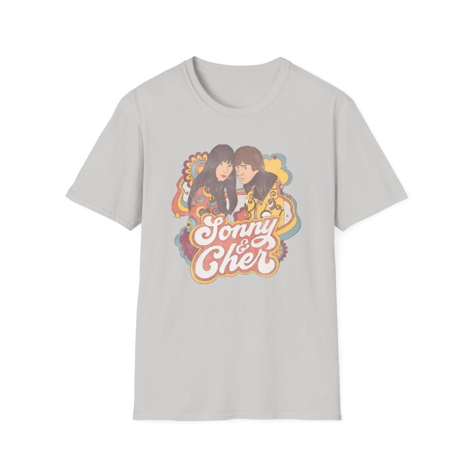 Sonny & Cher Groovy Couple Juniors Unisex Softstyle T-Shirt