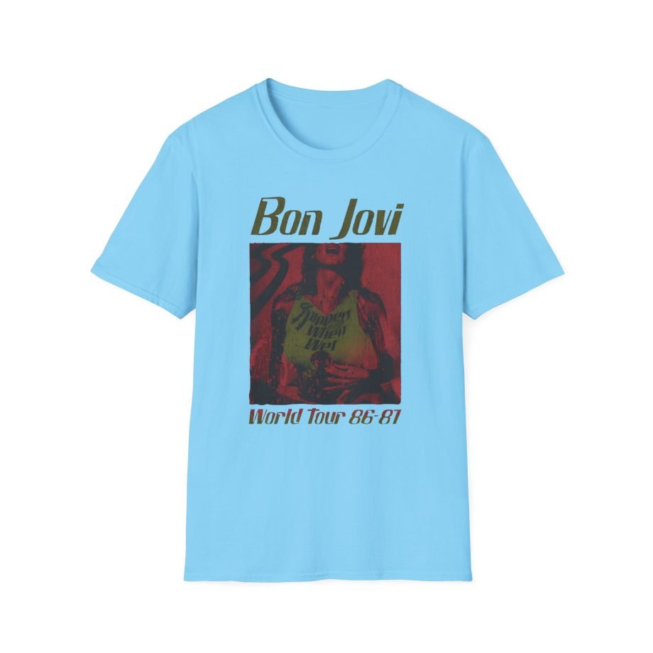 Bon Jovi Slippery When Wet Vintage World Tour Unisex Softstyle T-Shirt