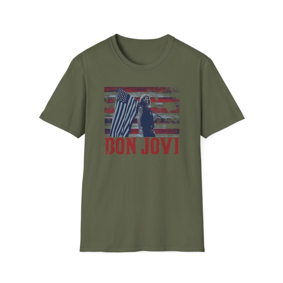 Bon Jovi American Flag Unisex Softstyle T-Shirt