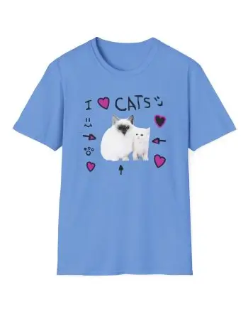 Denisdaily I Love Cats Unisex Softstyle T-Shirt