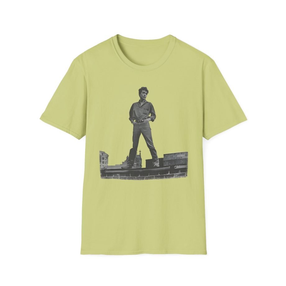 Bob Dylan Rooftop Photo Unisex Softstyle T-Shirt