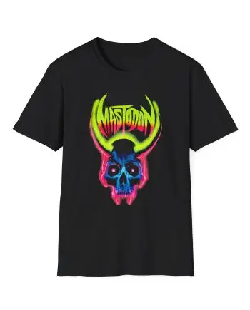 Mastodon Artist Series Cjk Neon Skull Unisex Softstyle T-Shirt