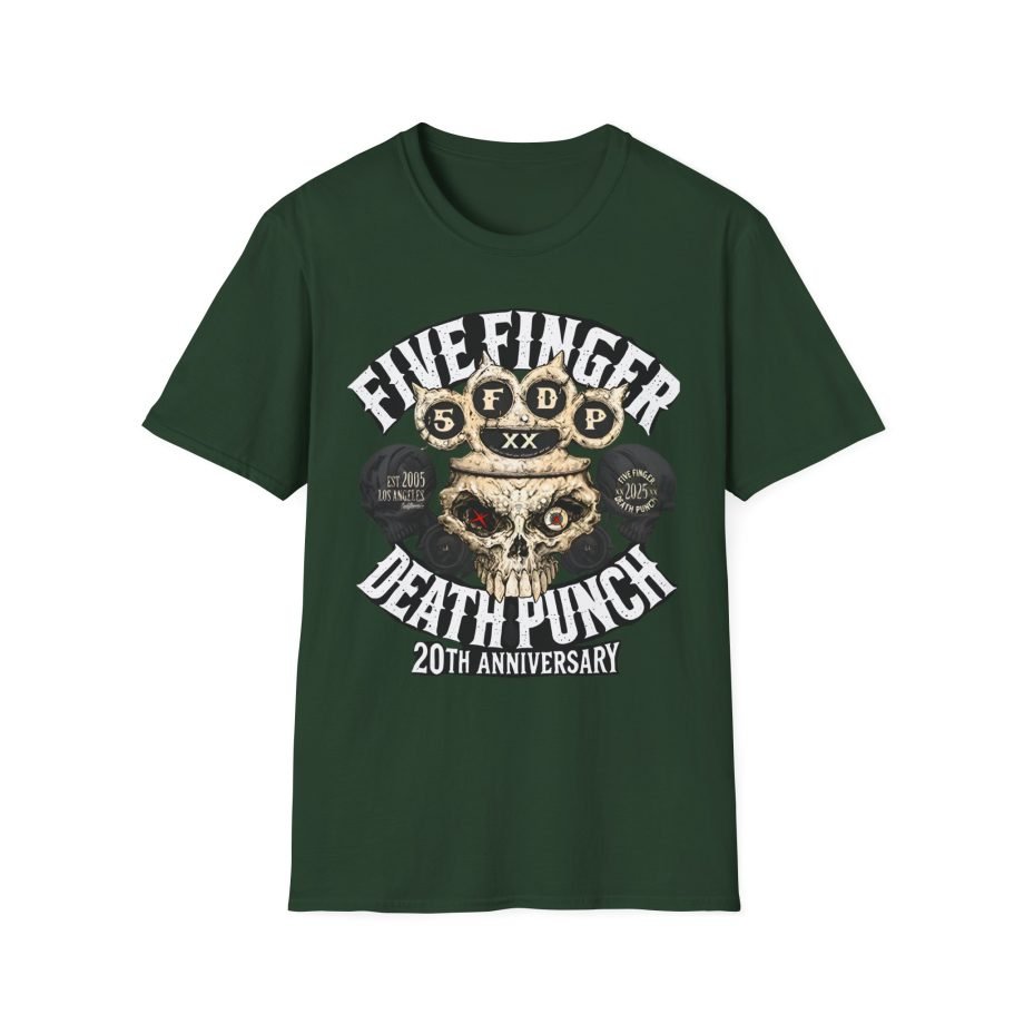 Five Finger Death Punch 20th Anniversary Knucklehead Unisex Softstyle T-Shirt