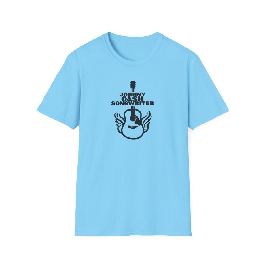 Johnny Cash Flaming Guitar Unisex Softstyle T-Shirt