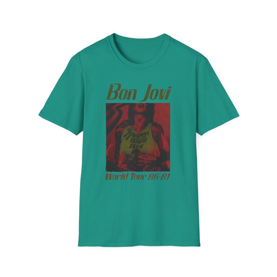 Bon Jovi Slippery When Wet Vintage World Tour Unisex Softstyle T-Shirt