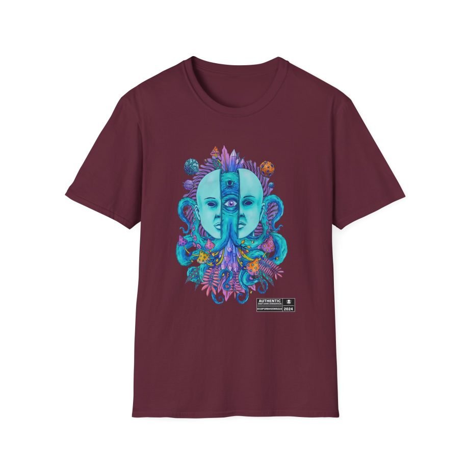 Deep Dark Dangerous Split Face Unisex Softstyle T-Shirt