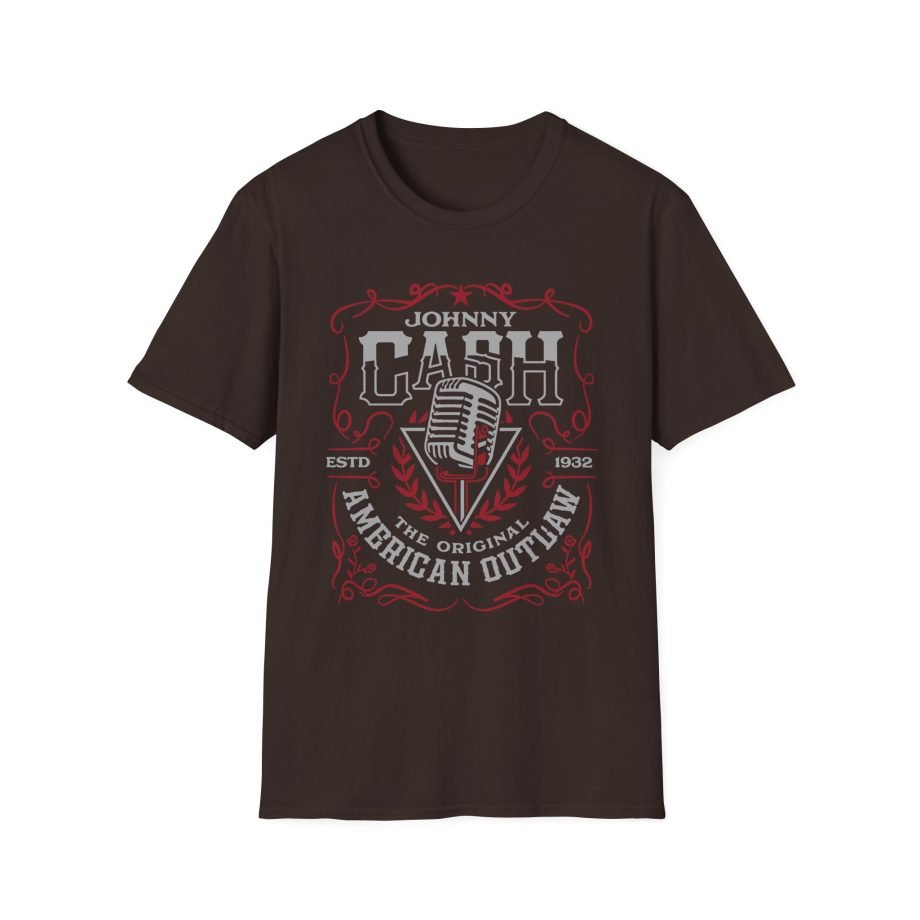 Johnny Cash American Outlaw Microphone unisex softstyle t-shirt