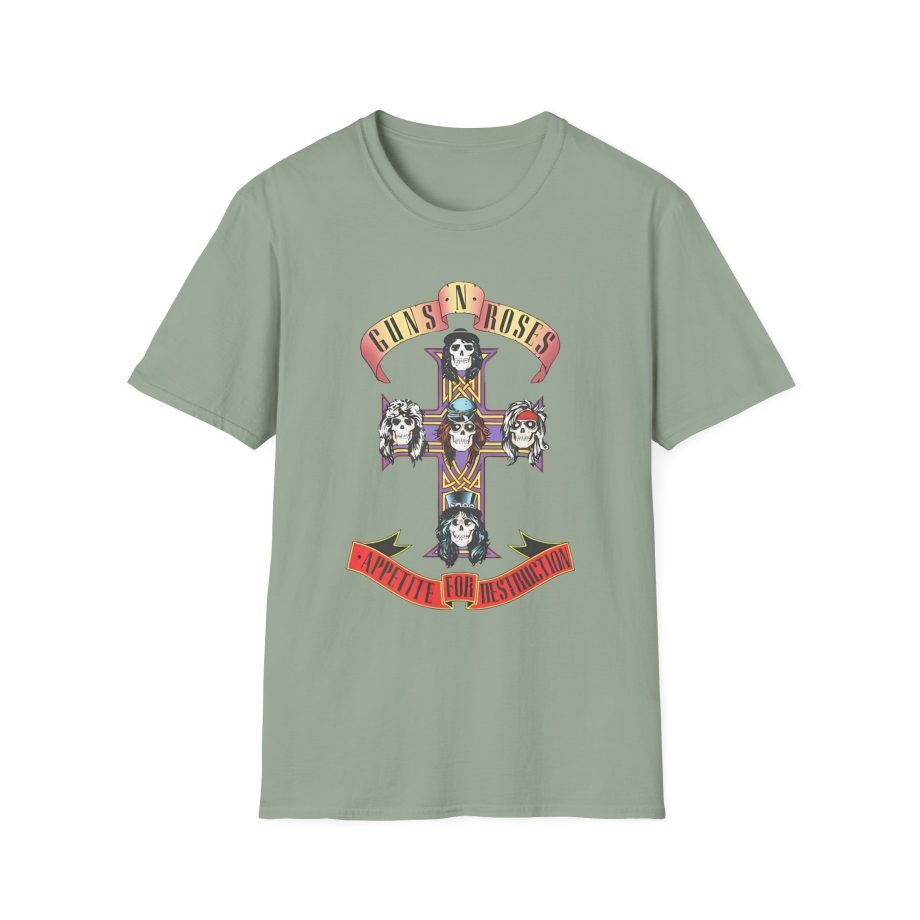 Guns N Roses Cross Grey Tour Unisex Softstyle T-Shirt