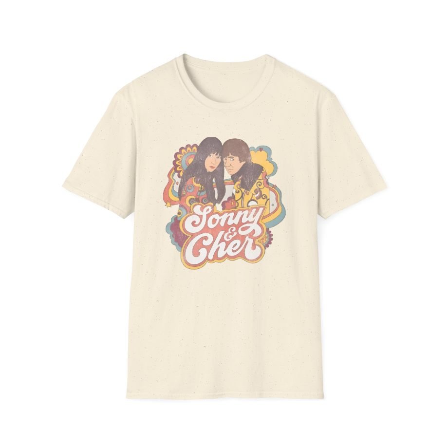 Sonny & Cher Groovy Couple Juniors Unisex Softstyle T-Shirt