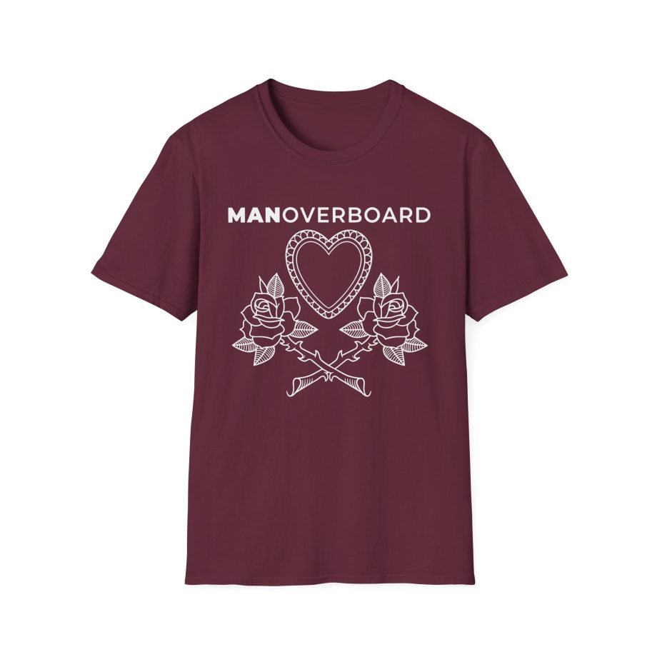Man Overboard Heart Flowers Unisex Softstyle T-Shirt
