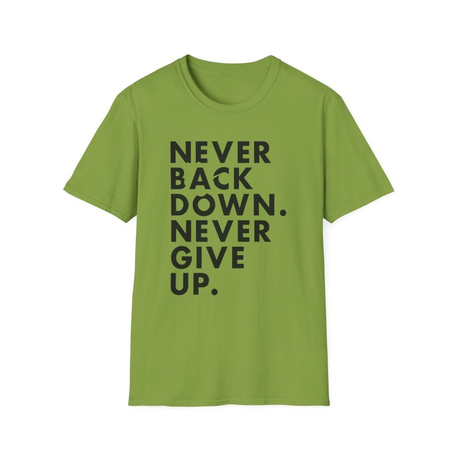 Nick Eh 30 Never Back Down Never Give Up Unisex Softstyle T-Shirt