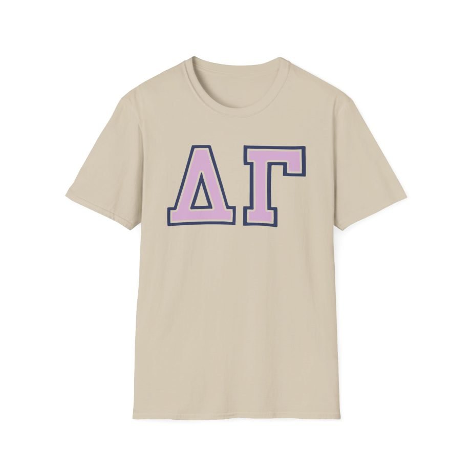 Delta Gamma Chenille Letter Unisex Softstyle T-Shirt