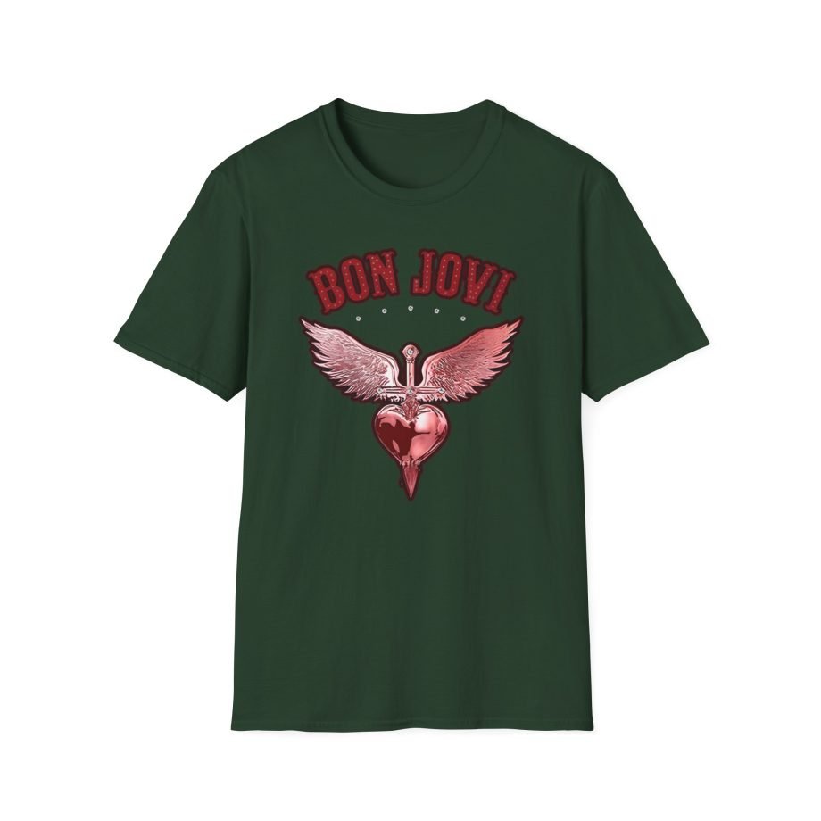 Bon Jovi Forever Red H&d Unisex Softstyle T-Shirt