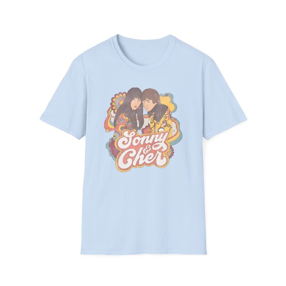 Sonny & Cher Groovy Couple Juniors Unisex Softstyle T-Shirt