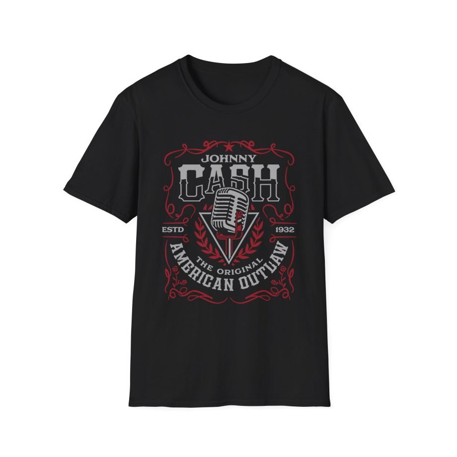 Johnny Cash American Outlaw Microphone unisex softstyle t-shirt