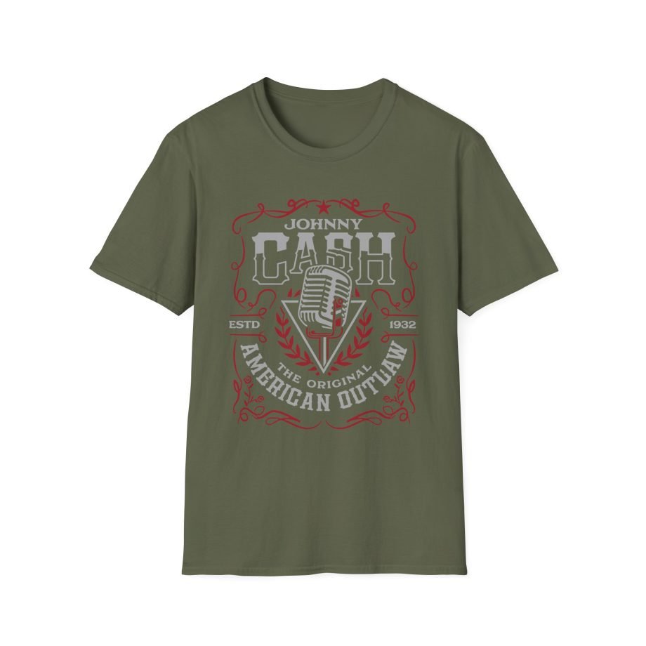 Johnny Cash American Outlaw Microphone unisex softstyle t-shirt