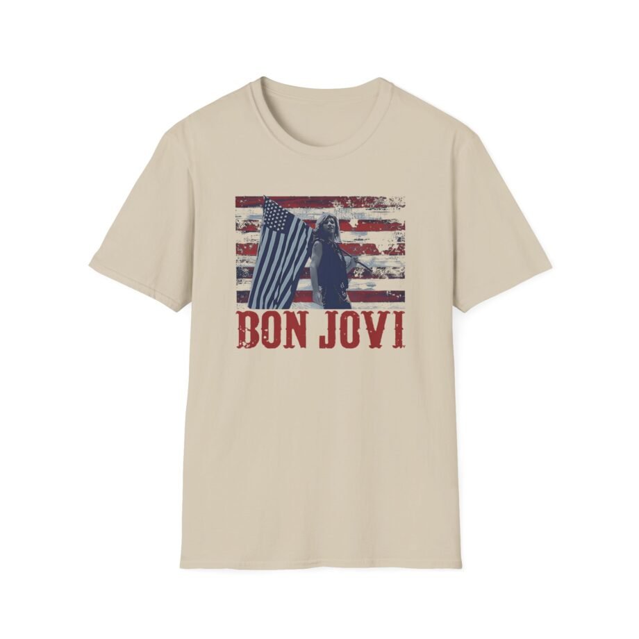 Bon Jovi American Flag Unisex Softstyle T-Shirt