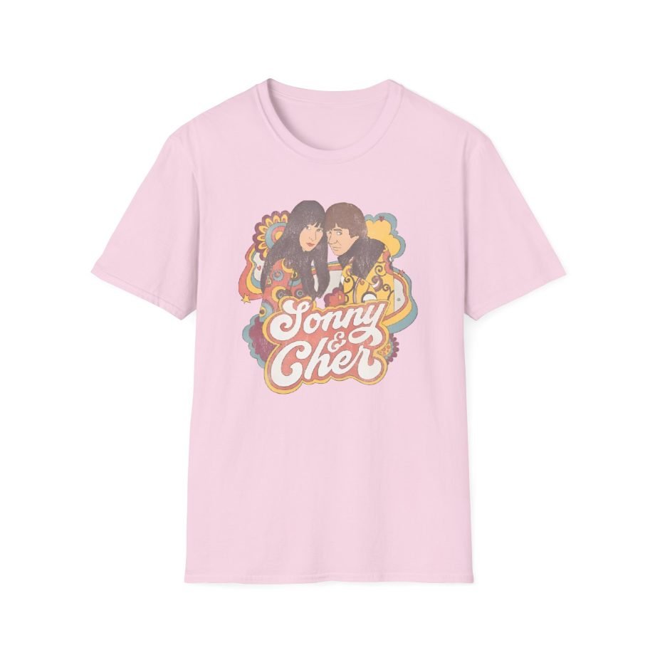 Sonny & Cher Groovy Couple Juniors Unisex Softstyle T-Shirt