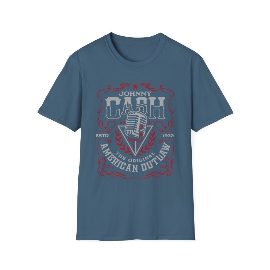 Johnny Cash American Outlaw Microphone unisex softstyle t-shirt