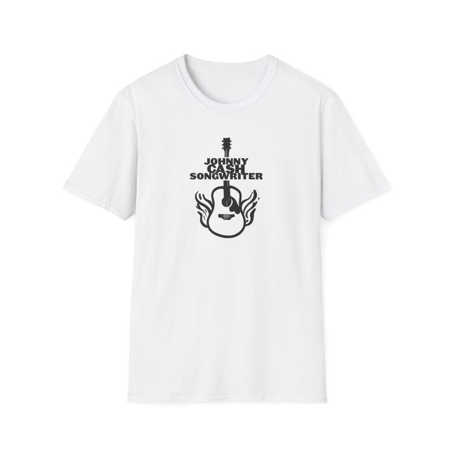 Johnny Cash Flaming Guitar Unisex Softstyle T-Shirt