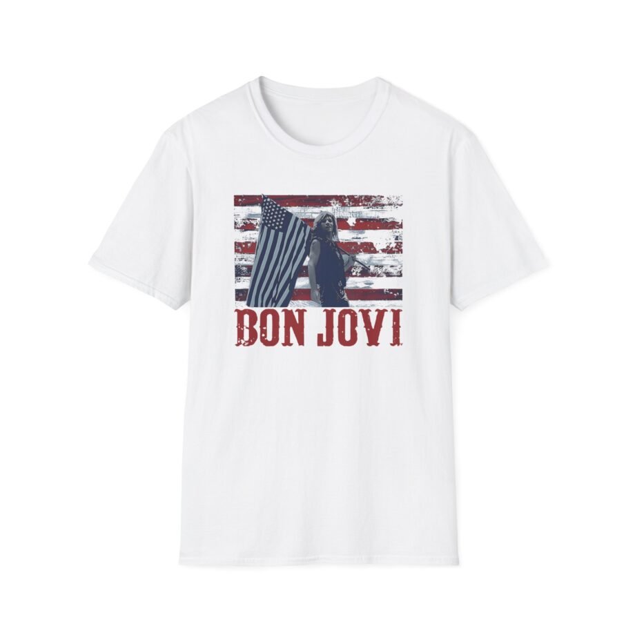 Bon Jovi American Flag Unisex Softstyle T-Shirt