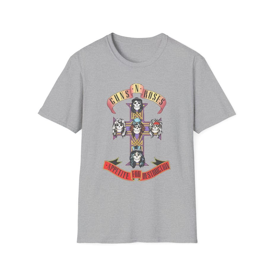 Guns N Roses Cross Grey Tour Unisex Softstyle T-Shirt