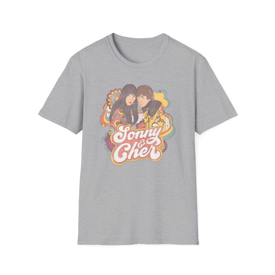 Sonny & Cher Groovy Couple Juniors Unisex Softstyle T-Shirt